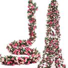 Guirlanda de flores artificiais Miracliy Pink Rose 20m para decoração