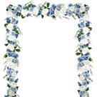Guirlanda de flores de peônia artificial Dear House 6 pés/fio (branco e azul e azul escuro)