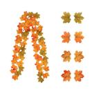 Guirlanda de Folhas de Bordo Artificial - 2m - Decoração de Outono para Casamento e Halloween Guirlanda de Folhas de Bordo Artificial - 2m - Decoração de Outono para Casamento e Halloween