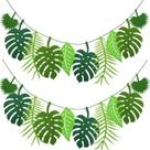 Guirlanda De Folhas Tropicais 2 Peças Decoração Para Festa Havaiana Luau Tema Praia De Verão Guirlanda De Folhas Tropicais 2 Peças Decoração Para Festa Havaiana Luau Tema Praia De Verão