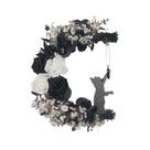 Guirlanda De Halloween Com Design De Gato E Lua Crescente Em Plástico, Acentos De Rosa Para Guirlanda De Halloween Com Design De Gato E Lua Crescente Em Plástico, Acentos De Rosa Para