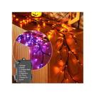 Guirlanda de Halloween iluminada com LED laranja/roxo de 48 L