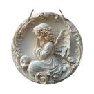 Guirlanda De Madeira De Natal Com Anjo Rezando Para Batismo E Natividade, Placa Decorativa Para