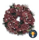 Guirlanda De Natal 24cm Vermelha Com Led - Feita A Mão.