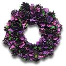 Guirlanda de Natal 34cm Roxo c/Lascas de Madeira e Pinhos Feita à Mão Guirlanda de Natal 34cm Roxo c/Lascas de Madeira e Pinhos Feita à Mão