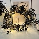 Guirlanda de Natal Artificial RECUTMS com 30 Luzes LED e Berries