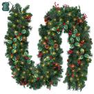 Guirlanda de Natal Brightown pré-iluminada de 9 pés com 100 luzes LED