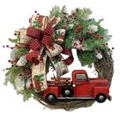 Guirlanda De Natal Com Caminhão Vermelho, Pinhas Vintage, Decoração De Ação De Graças E Natal,