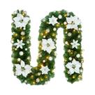 Guirlanda De Natal De 2,7M Com 5 Cores, Decorações De Luzes De Rattan Para Lareira, Escadas, Parede