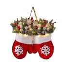 Guirlanda De Natal Em Forma De Luva Com Flores Simuladas Para Decoração De Janelas, Portas E Festas