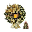 Guirlanda De Natal Grande De 30cm Com Lanterna E Laço Para Porta Da Frente, Decoração Sazonal Guirlanda De Natal Grande De 30cm Com Lanterna E Laço Para Porta Da Frente, Decoração Sazonal