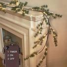 Guirlanda de Natal LITBLOOM iluminada de 6 pés com 48 LEDs brancos quentes