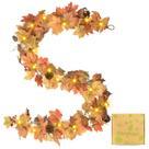 Guirlanda de outono artificial Gherdopy Autumn Maple Leaf com luzes