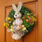 Guirlanda De Páscoa Decoração Coelho Cesta Ovos Arranjo 40cm