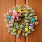 Guirlanda De Páscoa Enfeite Decoração Laço Ovos Coelho 30cm