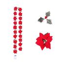 Guirlanda De Poinsettia Artificial De 3m Com Luzes De Natal Para Decoração Interna E Externa