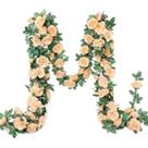 Guirlanda de rosas artificial YRIOWMI 10 unidades de 230 cm com 9 rosas e champanhe