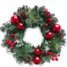 Guirlanda Natalina Decoração Natal Pinhas Azevinhos 30cm