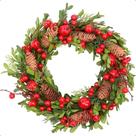 Guirlanda Natalina Decorativa 30cm com Frutas Pinhas Galhos