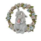 Guirlanda páscoa - floral -coelhos - resina