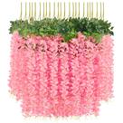 Guirlanda suspensa de rattan artificial Wisteria Vine, pacote com 24