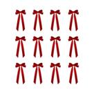 Guirlandas De Natal Em Veludo Vermelho, 12 Peças, Decorações Festivas Artesanais Guirlandas De Natal Em Veludo Vermelho, 12 Peças, Decorações Festivas Artesanais