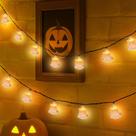 Guirnalda de Luces de Fantasma para Halloween Pallerina 2,6 m 10 Fantasmas Blancos Impermeables 110 V