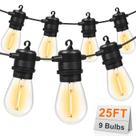 Guirnalda de luces para exteriores GvvooHome 7.5 m con 9 bombillas irrompibles
