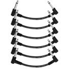 Guitar Patch Cable Donner 15 cm, pacote com 6 unidades, preto