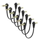 Guitar Patch Cables Augioth 15 cm, pacote com 6 unidades com plugue dourado