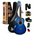 Guitarra acústica Pyle Beginner 3/4 Junior Ocean Blue com kit
