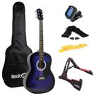 Guitarra Acústica RockJam RJW-101-BL-PK com Suporte e Acessórios