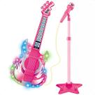 Guitarra Com Microfone E Pedestal Infantil Karaokê Som Mp3