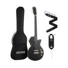 Guitarra Donner DLP124 Preta Corpo Basswood Braço Maple Escala Rosewood Captadores HH Tarraxas Blindadas com Bag