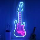Guitarra elétrica Neon Sign CoolGift Mart alimentada por USB regulável