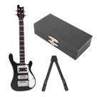 Guitarra em miniatura belupai Mini Electric com suporte e estojo preto