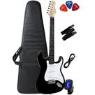 Guitarra Giannini G-100 Strato Black C/ Escudo White + Capa + Afinador + Correia + P10 + Palhetas