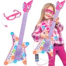 Guitarra Infantil Som Luz Óculos Microfone Meninas Rock Show Dm Toys