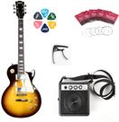 Guitarra les paul land cubo encordoamento capotraste palheta