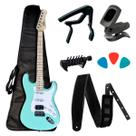 Guitarra Shelter Stratocaster SSW SG Verde Kit Acessórios