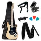 Guitarra Shelter Stratocaster SSW SG Verde Kit Acessórios
