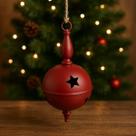 Guizo Natal Decorativo Metal Vermelho 20cm Enfeite Rústico Pendente Bola Decoração Natalina Guizo Natal Decorativo Metal Vermelho 20cm Enfeite Rústico Pendente Bola Decoração Natalina