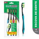 Gum Escova Dental Adulto Multi-clean - 4 Und. Cores Sortidas