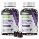 Gummies de Sambucus Elderberry Viteey com Zinco e Vitamina C - 120 Unidades