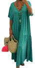 H1202-Vestido Casual Comfy Hippie Folgado Chique Conforto 4s0821