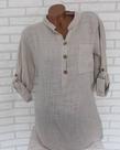 H1403-Camisa Blusa Camisão Soltinnha Bolso Maxi Básica Fe20147