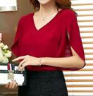 H1805-Blusa Festa Evento Luxo Lisa Manga Solta Elegante M51