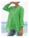 H2103-Camisa Alongada Saída Praia Maxi Camisão Liso Gola V A061 H2103-Camisa Alongada Saída Praia Maxi Camisão Liso Gola V A061