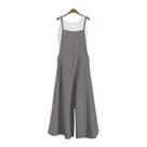 H2502-Macacão Solto Comfy Soltinho Larga Jardineiro Plus Maxi S008