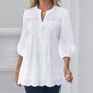 H2903-Blusa Solta Larga Comfy Lese Soltinha Bata Elegante M383